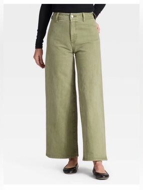 High-Rise Sailor Wide Leg Ankle Jeans